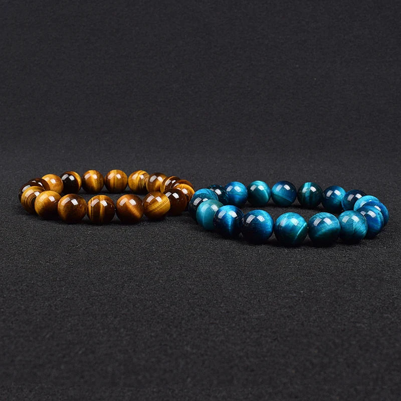 Real Natural Blue Tiger Eye Bracelet Azure Color