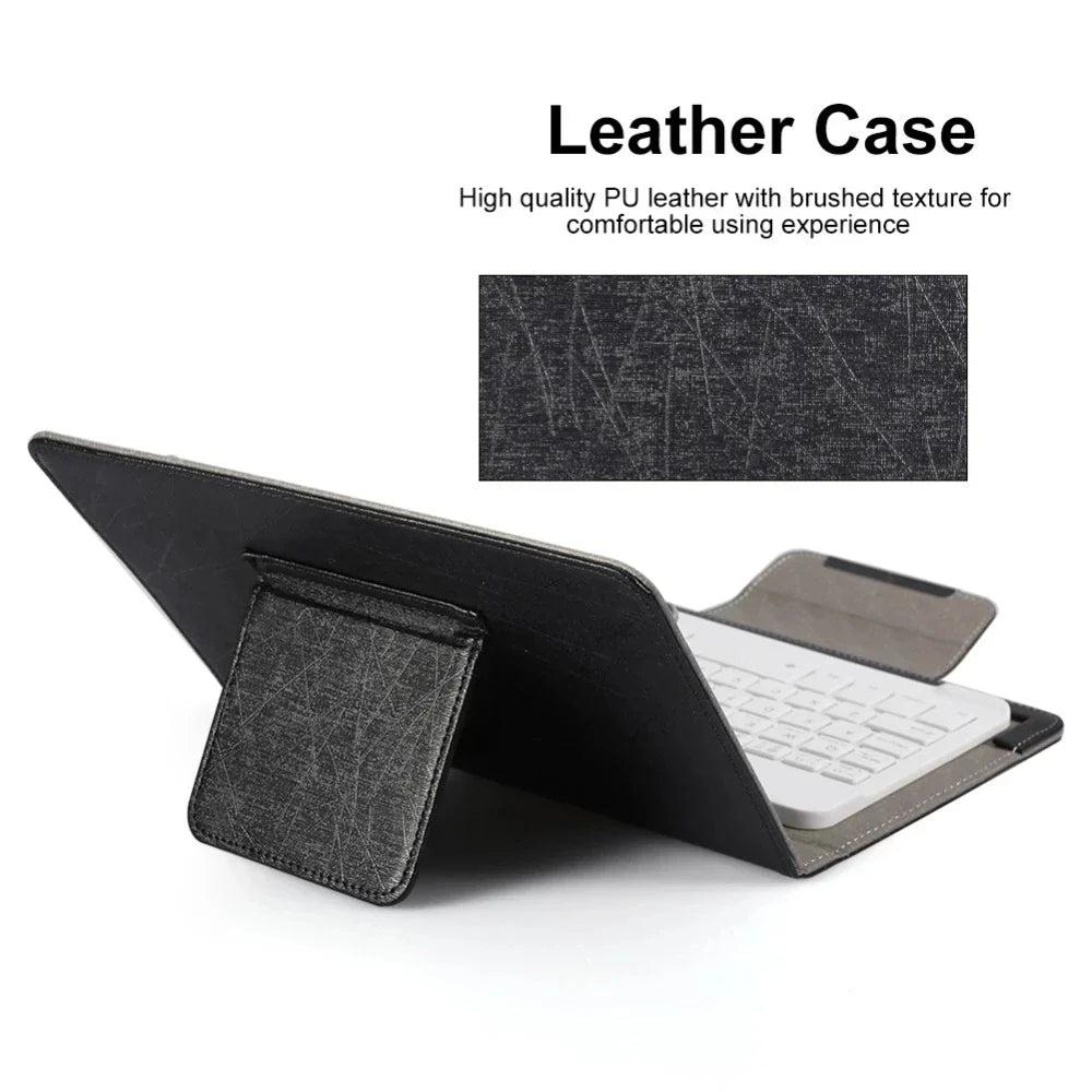 Universal Wireless Bluetooth Keyboard with Leather Case Stand
