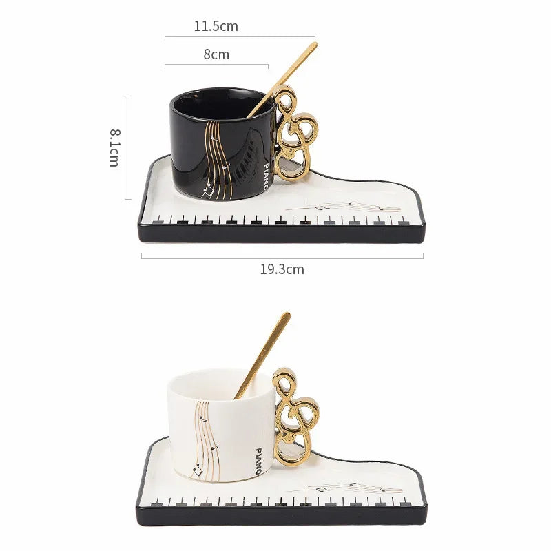 Nordic Creative Piano Black and White Key Ceramic