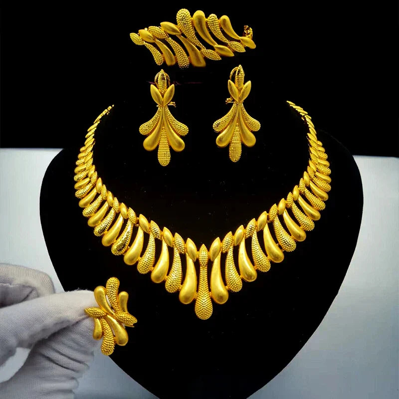 ANIID Indian 24K Gold Color Necklace Set For