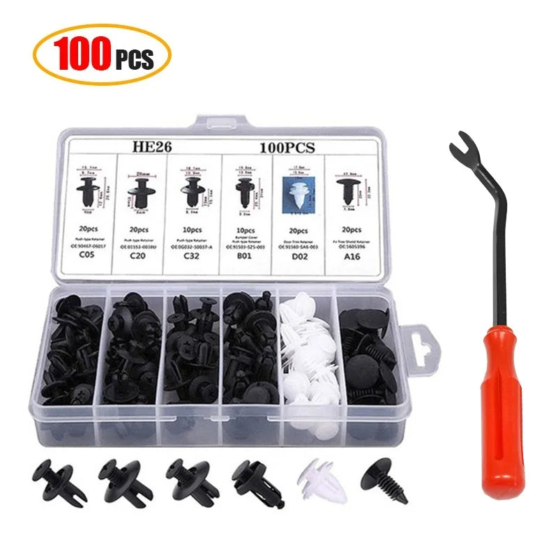 Car Plastic Fastener Clips Set with Box Mixed
