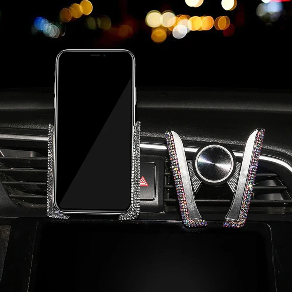 New Bling Car Phone Holder Rhinestones Air Vent