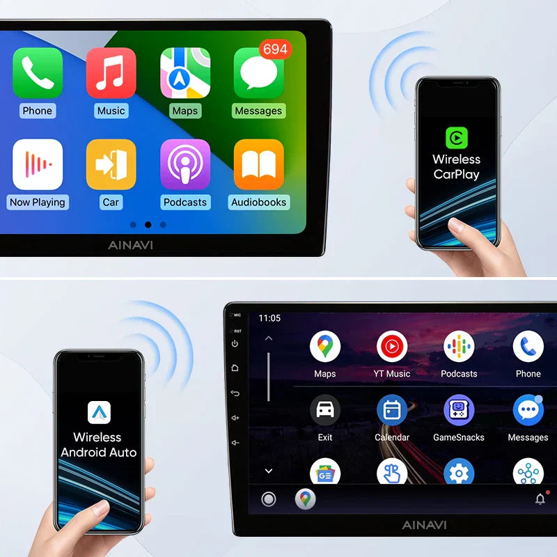 Ainavi Wireless CarPlay Android Auto For Peugeot 307