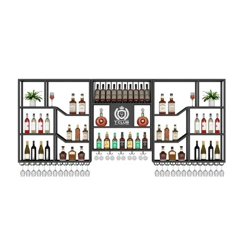 Metalic Wall Mounted Wine Cabinet Restaurant Patio Metalic