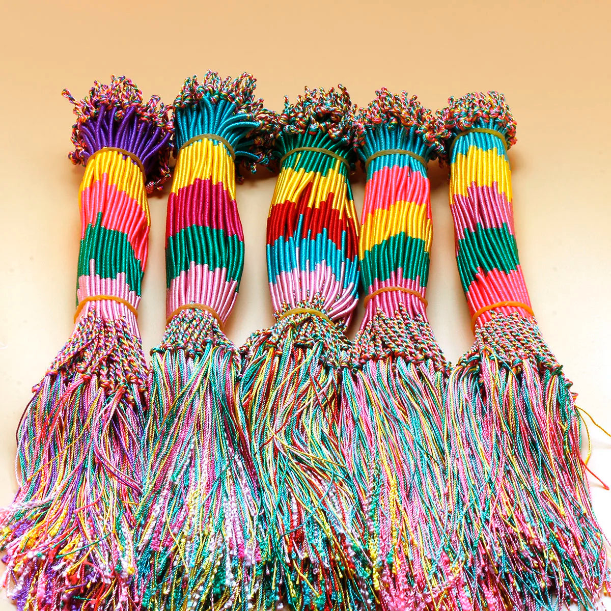 100Pcs/Set Bulk Wholesale Random Colorful Rope Rainbow Color