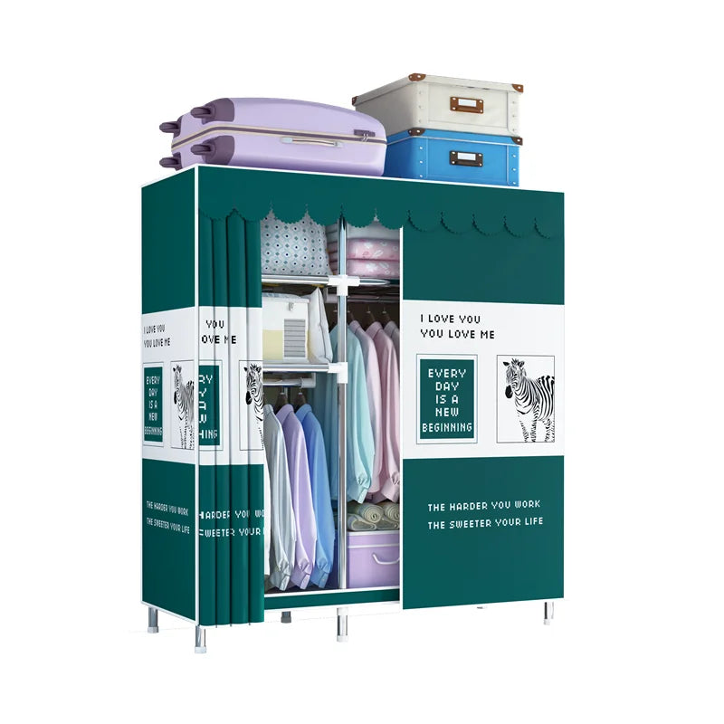 123x45x170cm Bedroom Portable Foldable Cloth Wardrobe Organizer Clothes