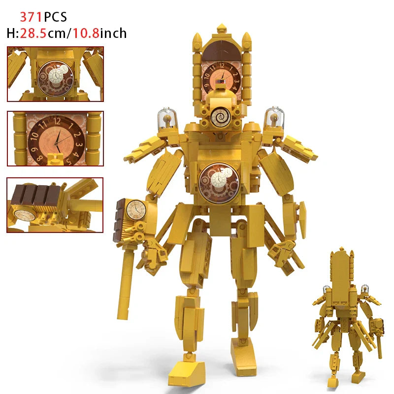 Moc Skibidi Toilet Builing Blocks Toy Titan Clock