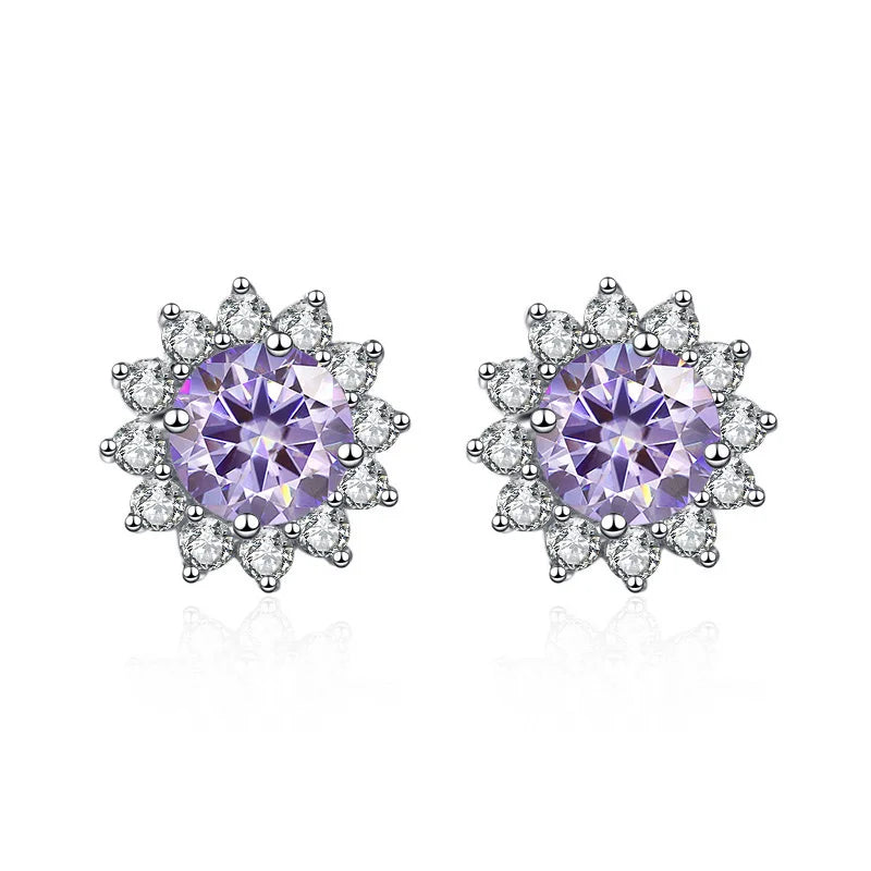 JoyceJelly 1 carat D Color Moissanite Diamond Earrings