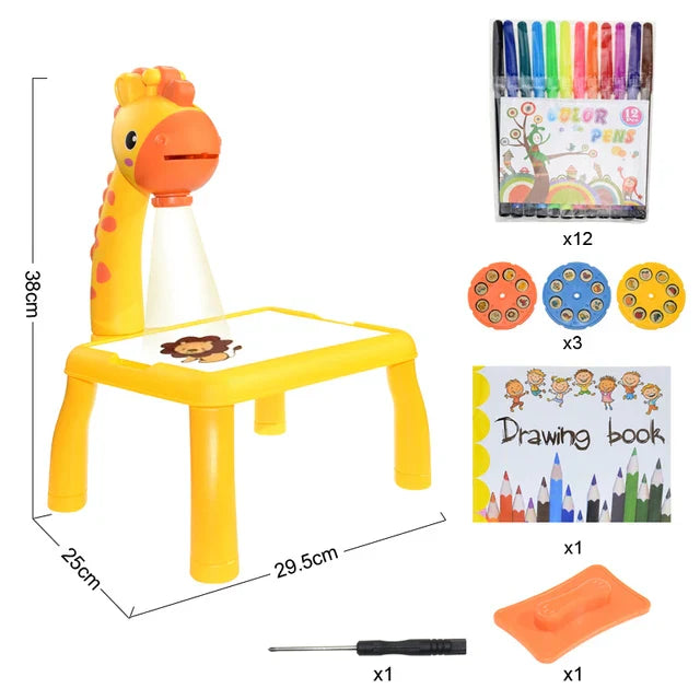 Kids Painting Board Toys Children LED Projector Art