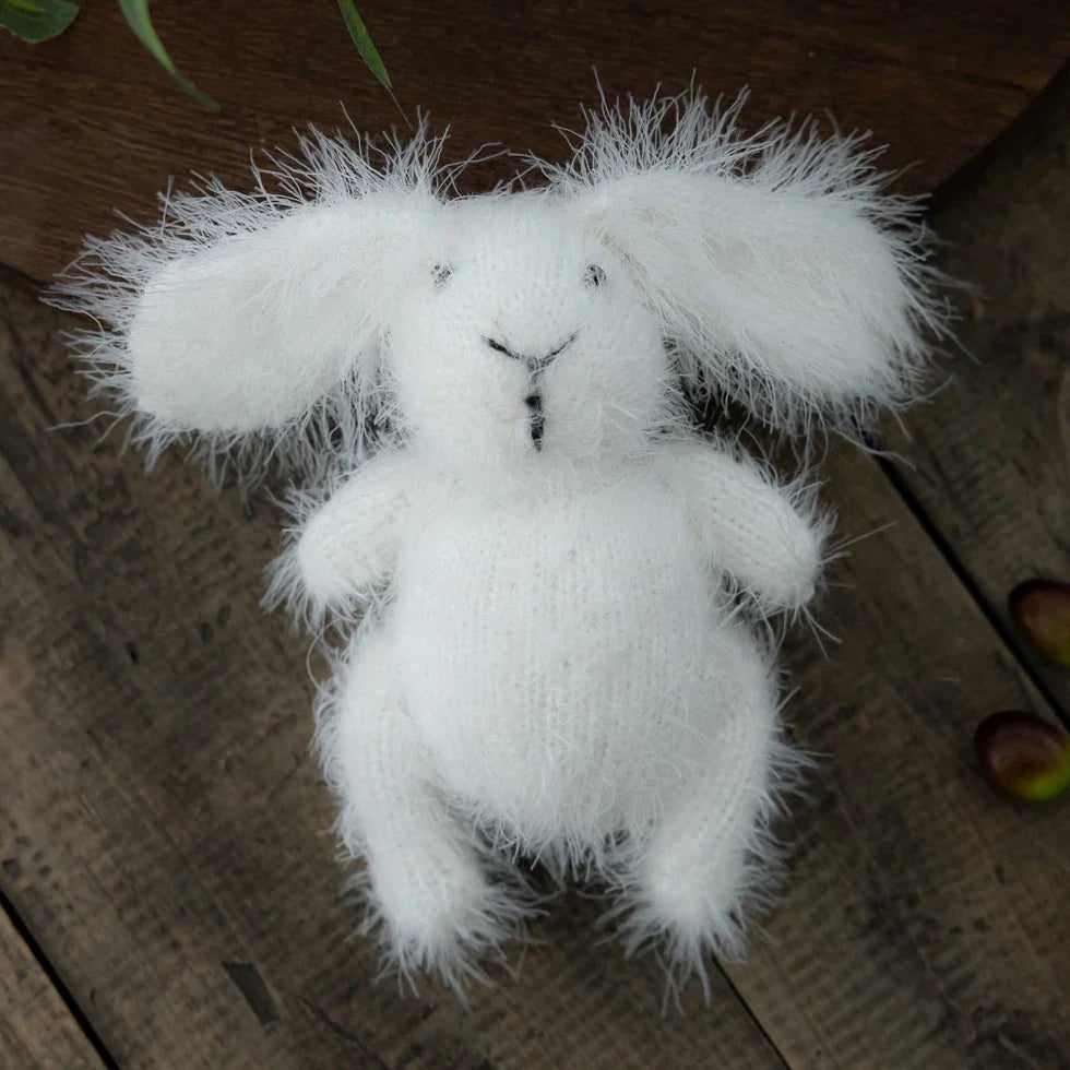 Hand-Knitted Bunny Toys Newborn Photography Props Fluffy Stuffed Rabbit Dolls for Newborn Props Baby Photography Accessories