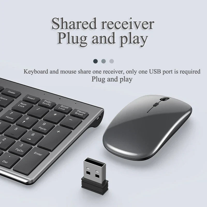 Wireless Bluetooth Keyboard Three-mode Silent Full-size Keyboard and