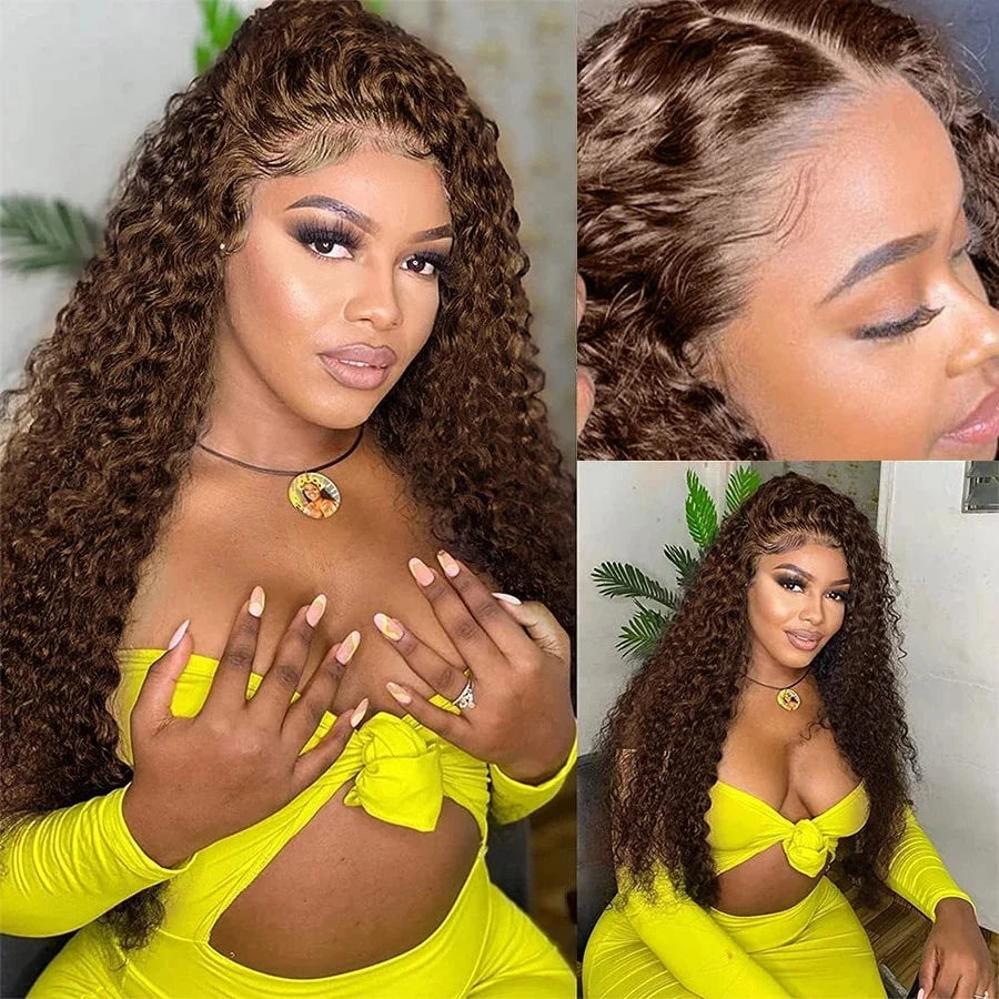 4x4 13x4 Chocolate Brown Lace Front Wig 13x6