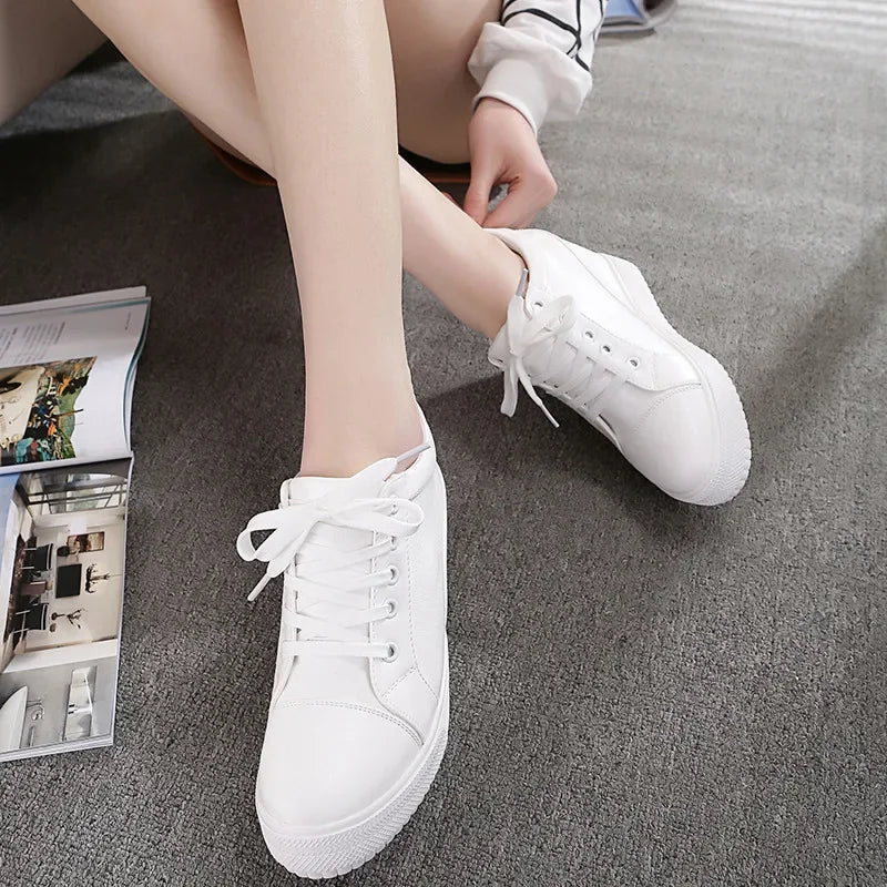 2022 Women's High-Top Hidden Wedge Sneakers – Casual Platform Shoes
