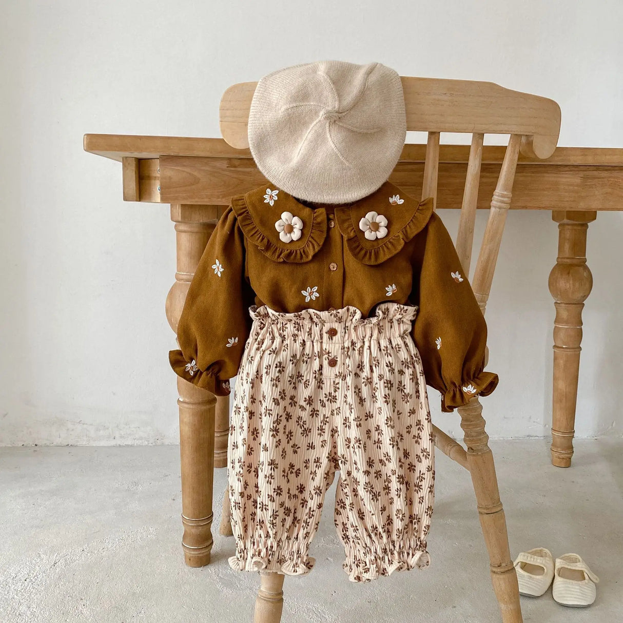 RiniLucia Autumn Baby Girls Floral Cotton T-shirt Children