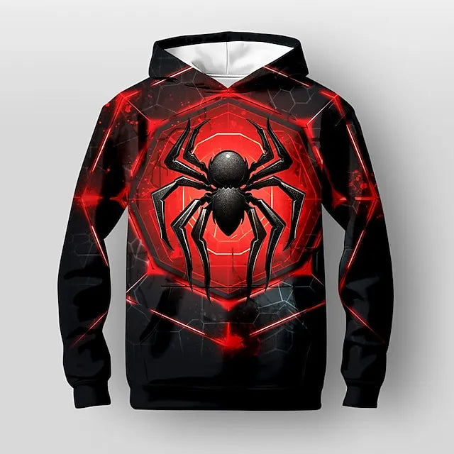 Boys Spider Hoodie Pullover Long Sleeve 3D Print