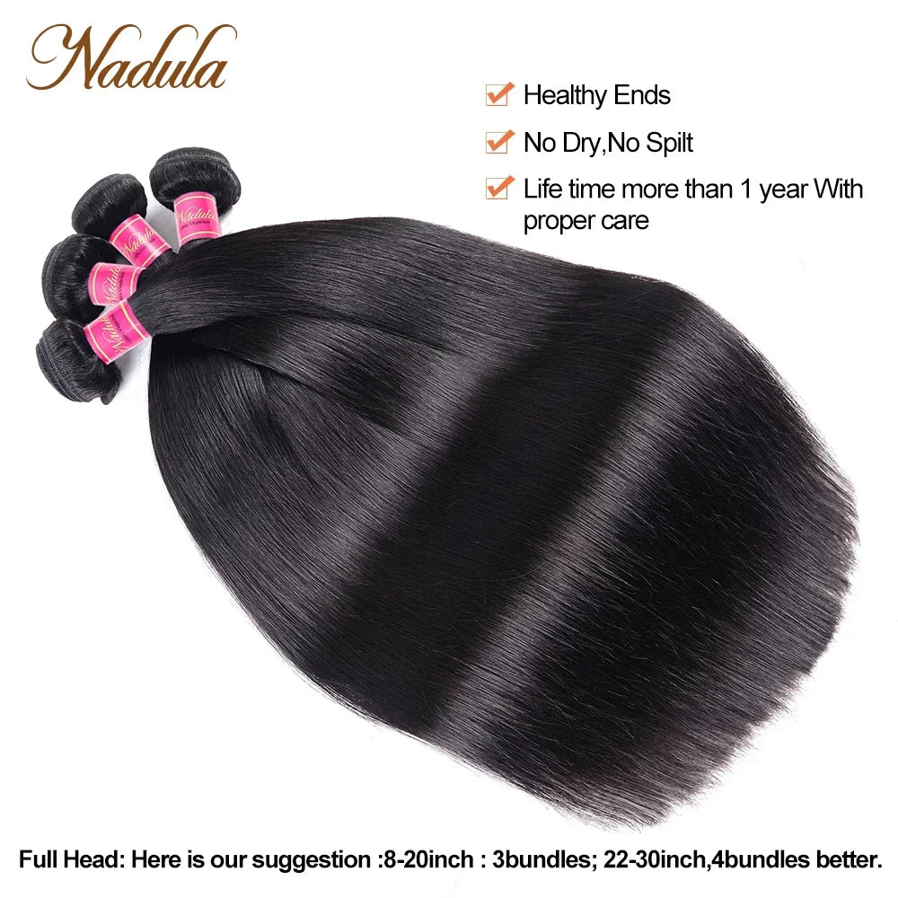 Nadula Straight Bundles Human Hair Weave 3 Bundles