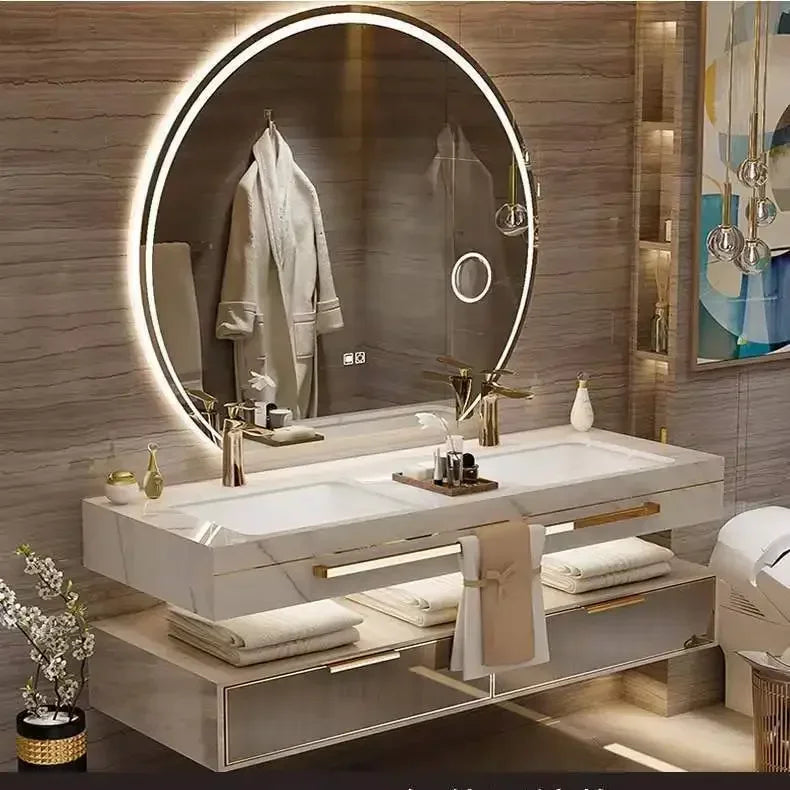 Modern Slate Bathroom Cabinet with Smart Mirror Ceramic