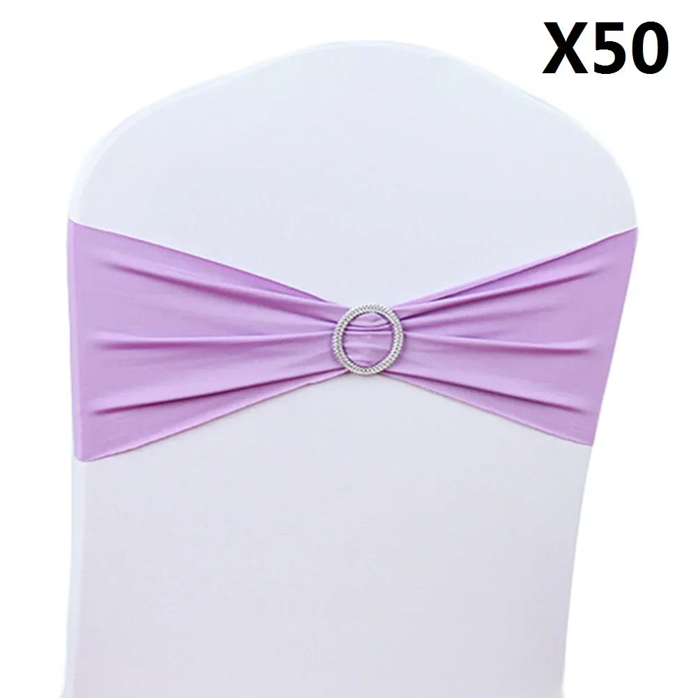 50PCS Wedding Chair Knot Ribbon Decoration Sashes For