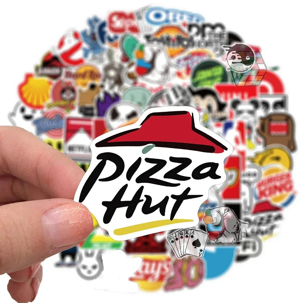 102550100Pcs Disney Cool Fashion Brand Logo Stickers DIY