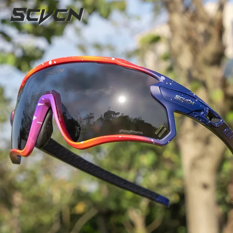 Scvcn Mens Photochromic Sunglasses Cycling Glasses Mountain Bike