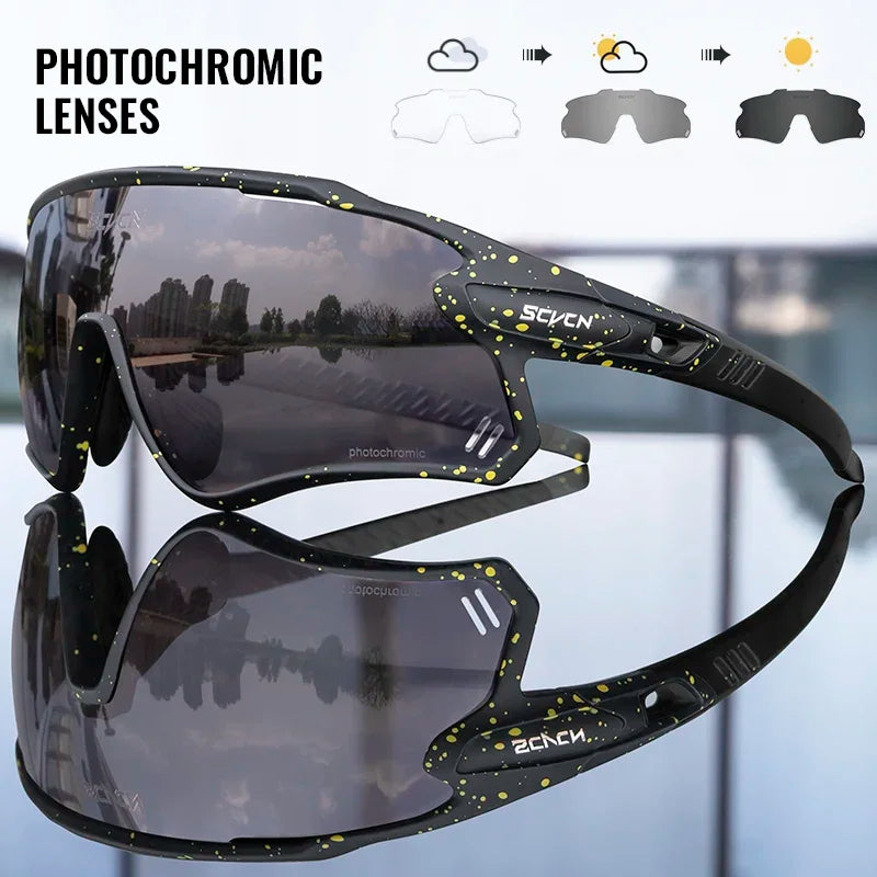 Scvcn Mens Photochromic Sunglasses Cycling Glasses Mountain Bike