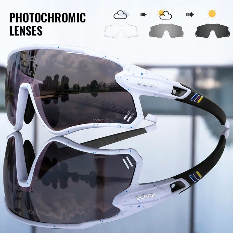 Scvcn Mens Photochromic Sunglasses Cycling Glasses Mountain Bike