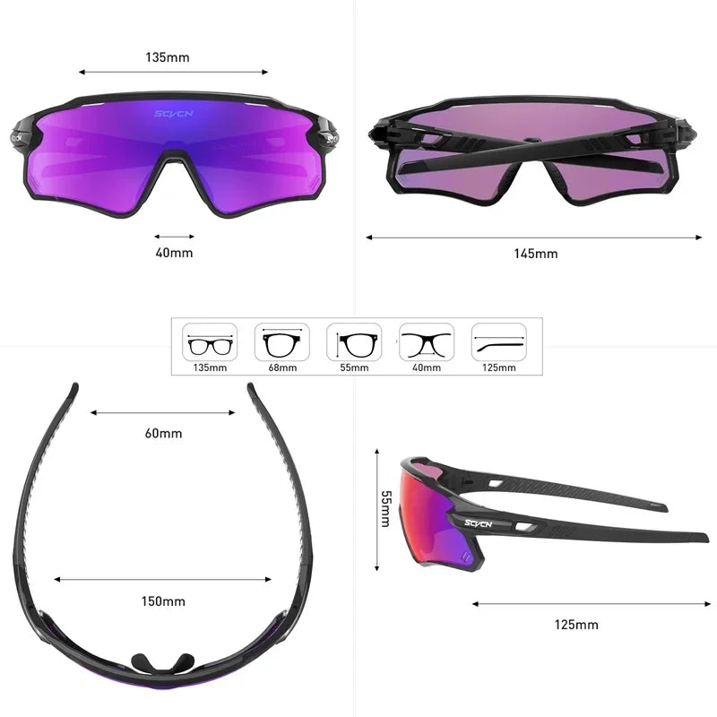 Scvcn Mens Photochromic Sunglasses Cycling Glasses Mountain Bike