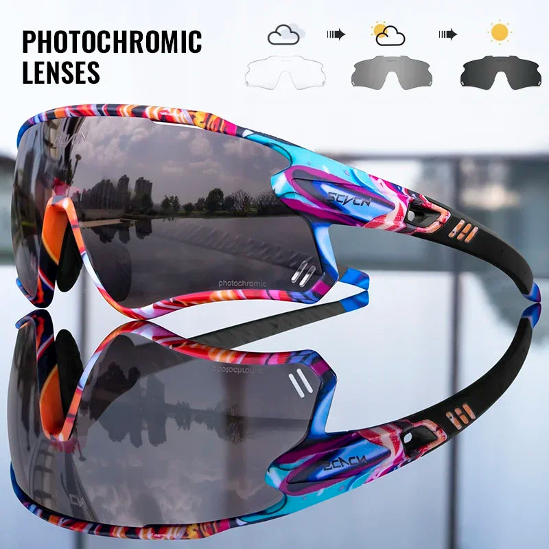 Scvcn Mens Photochromic Sunglasses Cycling Glasses Mountain Bike