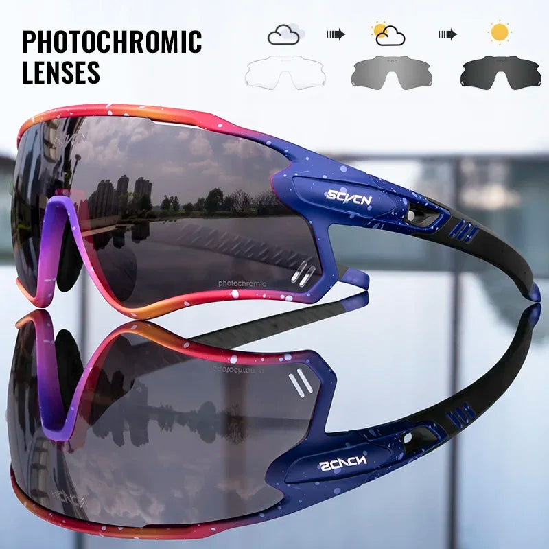 Scvcn Mens Photochromic Sunglasses Cycling Glasses Mountain Bike