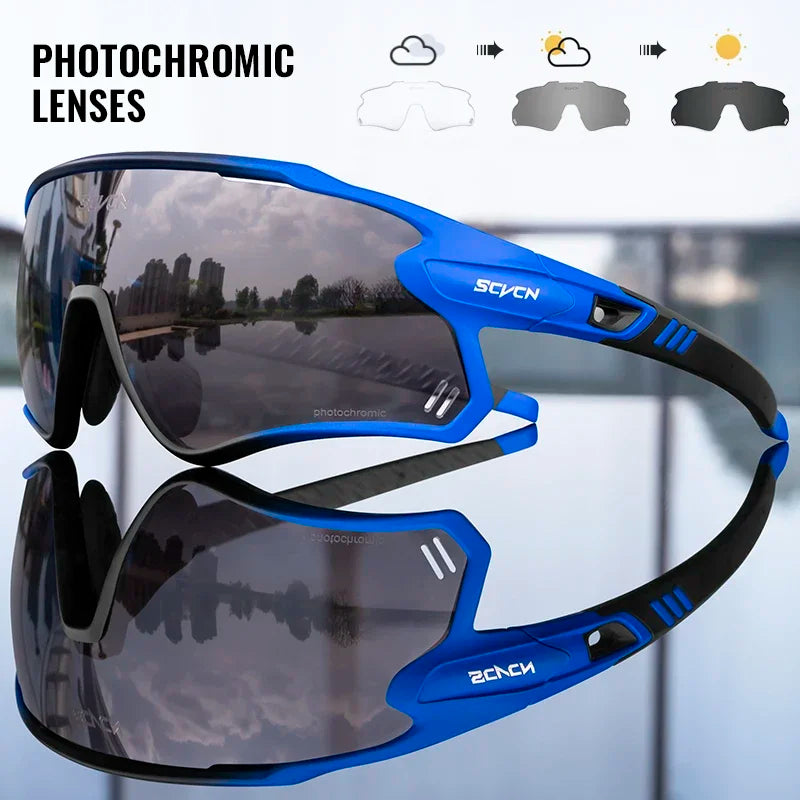 Scvcn Mens Photochromic Sunglasses Cycling Glasses Mountain Bike