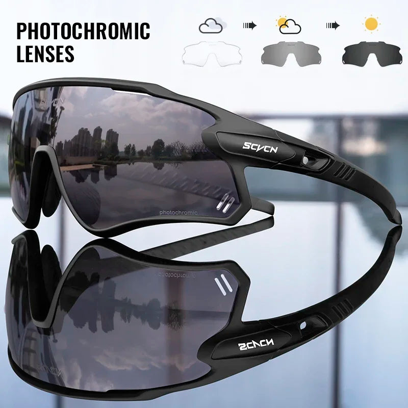 Scvcn Mens Photochromic Sunglasses Cycling Glasses Mountain Bike
