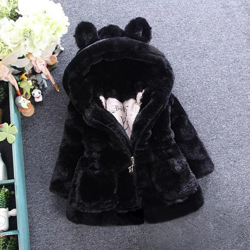 Winter Baby Girls Clothes Faux Fur Coat Fleece