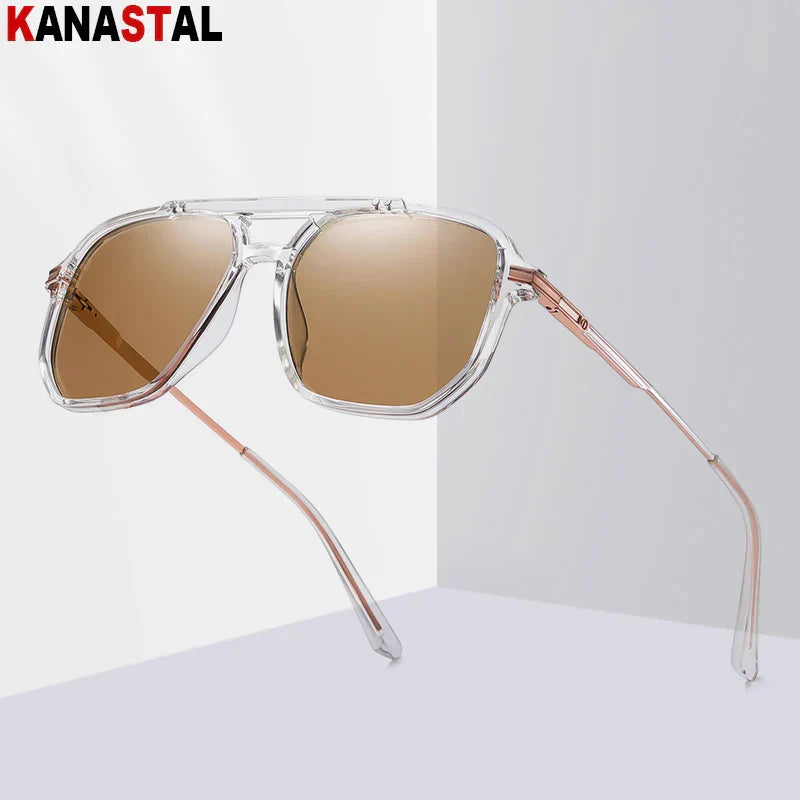 Men's Polarized Sunglasses UV400 TR Metal Colorful Square