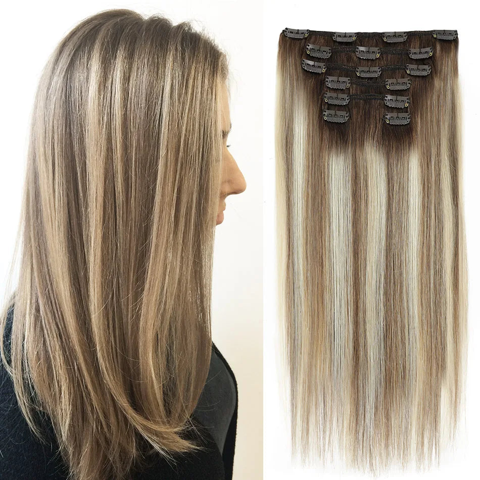 BHF Clip in Hair Extensions Human Hair Straight