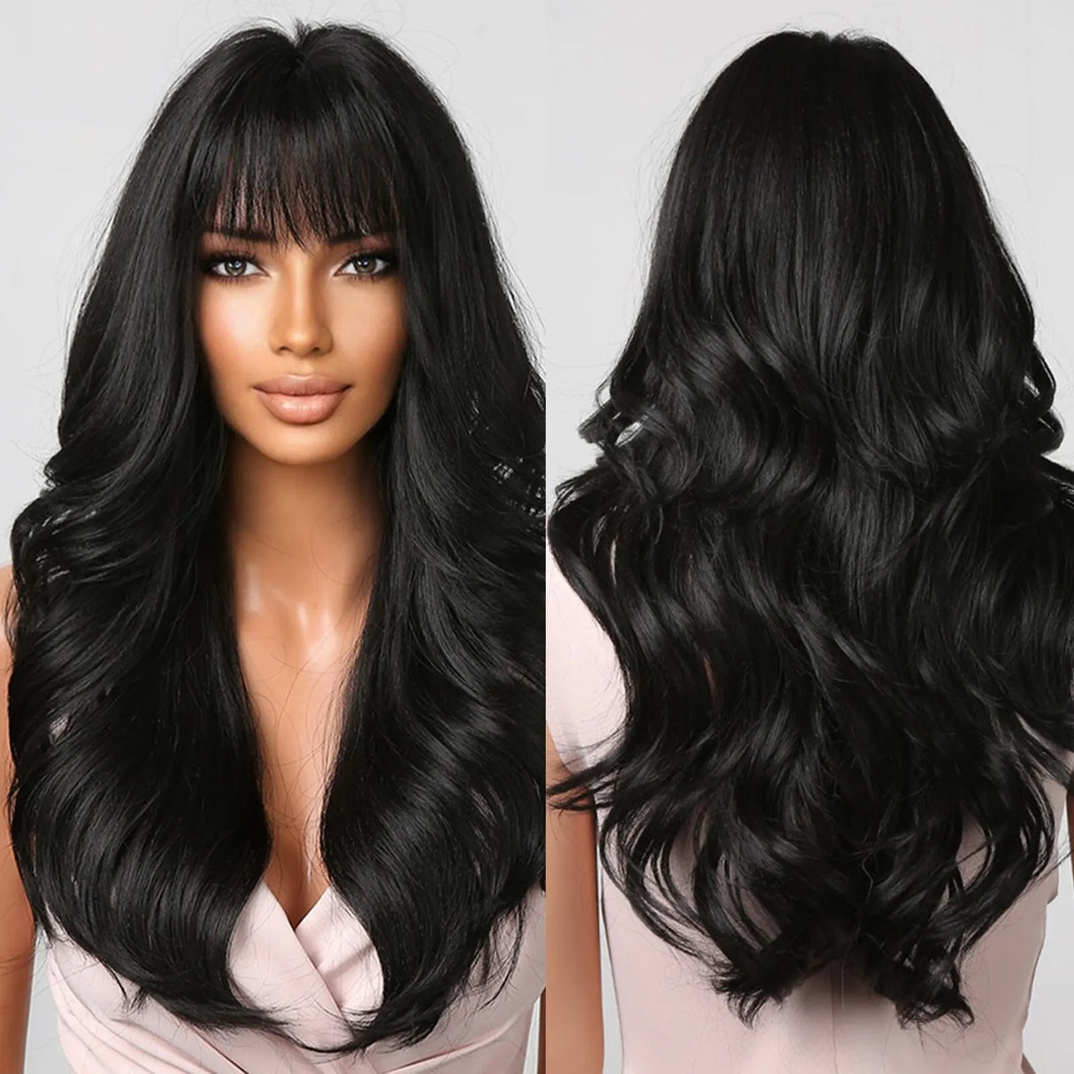 HAIRCUBE Long Ombre Brown Black Light Blonde Synthetic