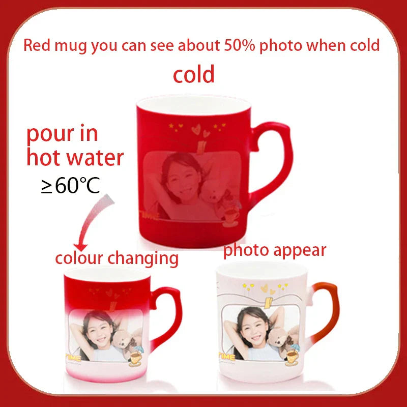 Personalised Magic Mugs Custom Colour Changing Cup Heat