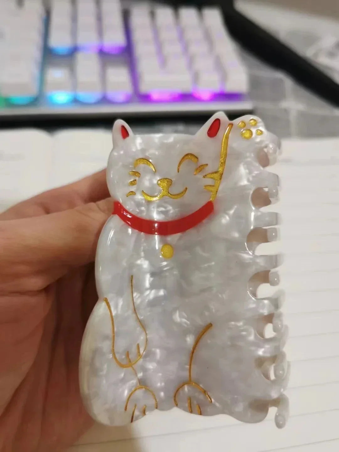 Muweordy New Fortune Cat Hair Clips Acetate Claw