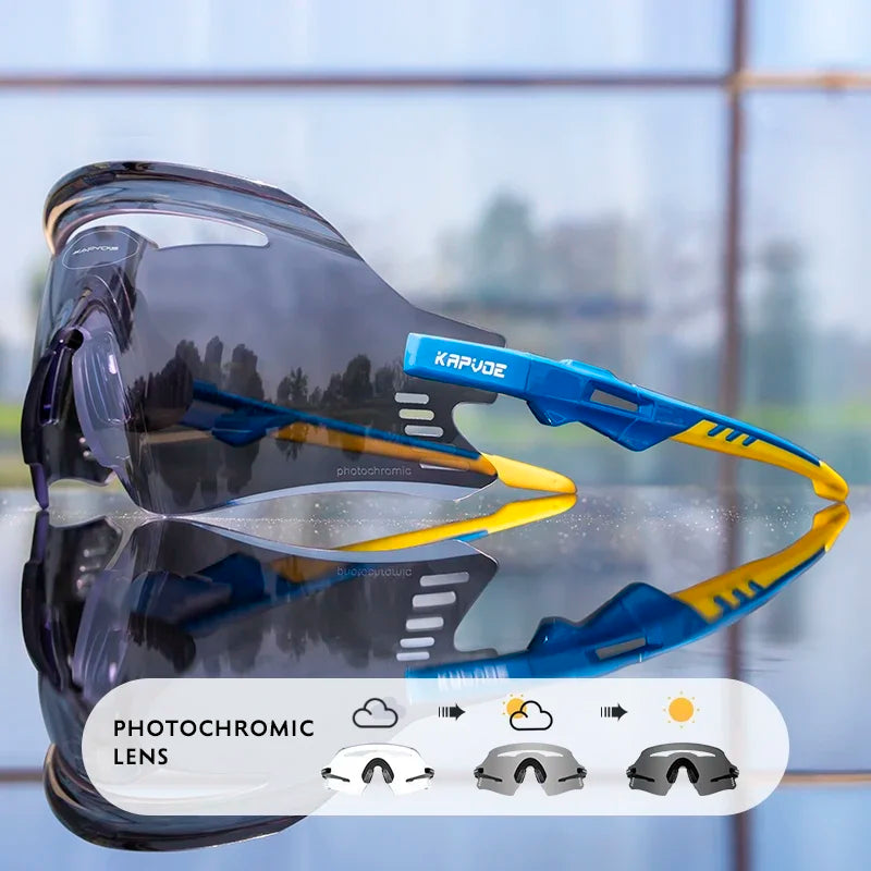 Kapvoe New Photochromic Cycling Glasses Men Women Outdoor