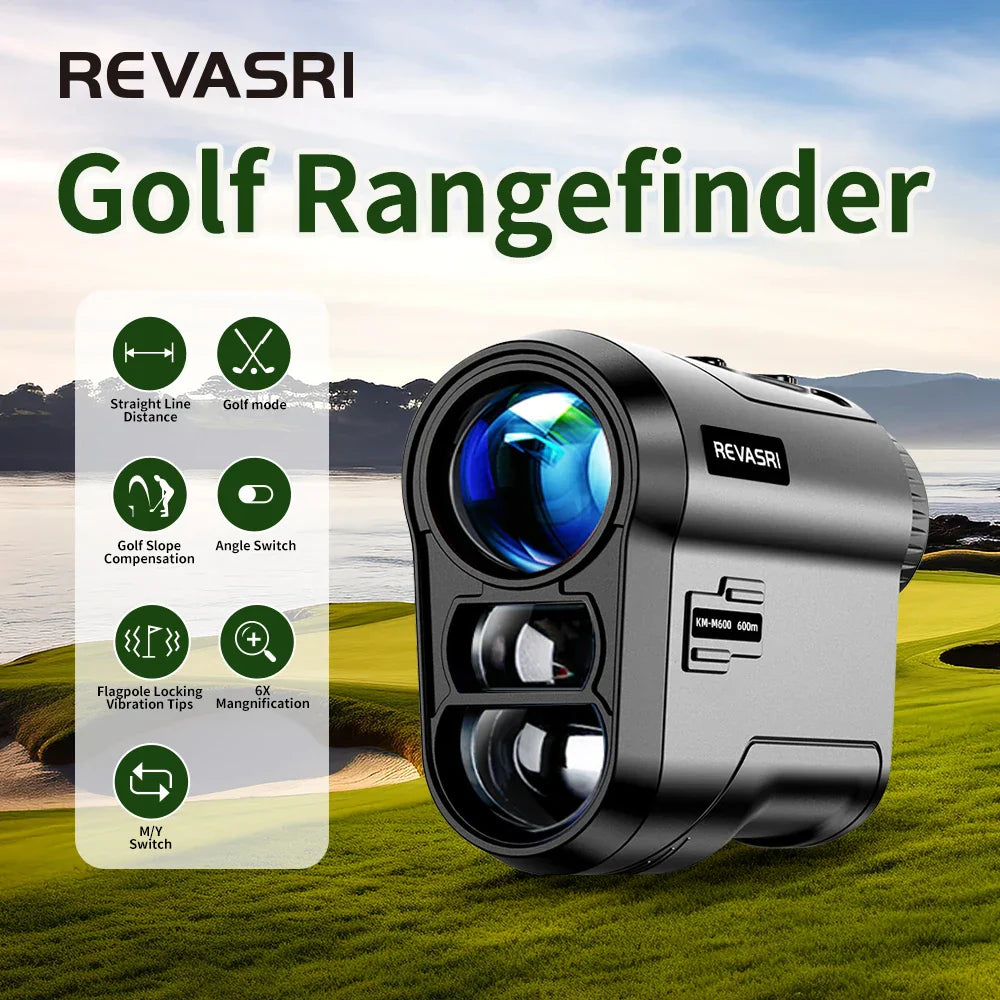 REVASRI Golf Laser Rangefinder 600M Rechargeable Battery,Slope and