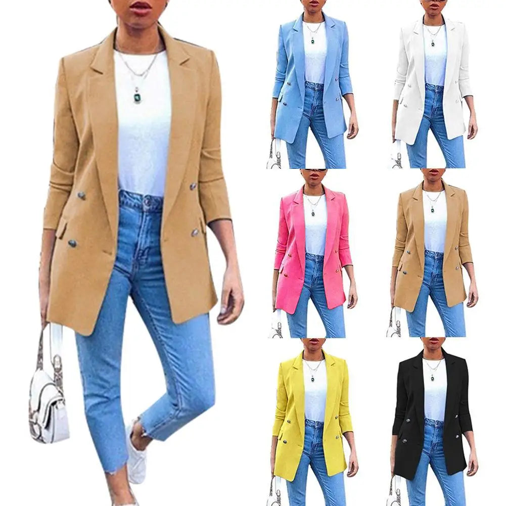 New Autumn Winter Women Blazer Coat Long-Sleeved Small