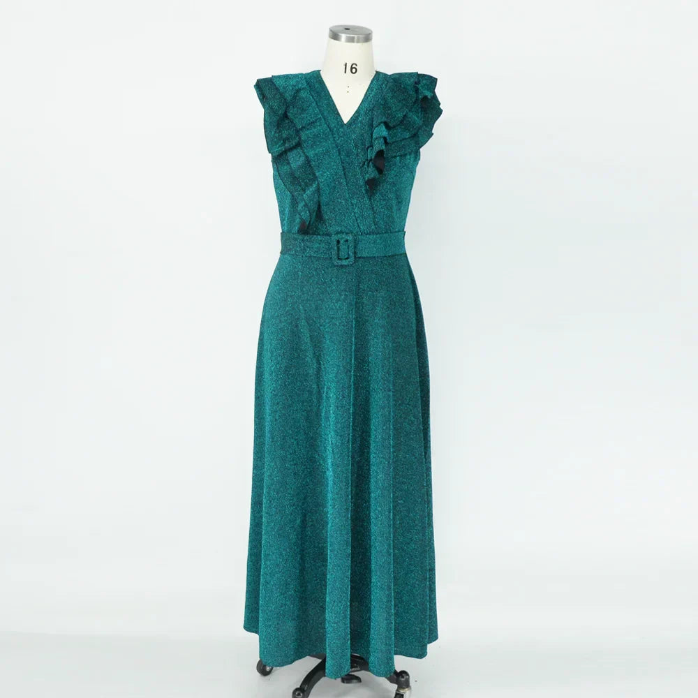 Plus Size Evening Dress Green New Sleeveless High