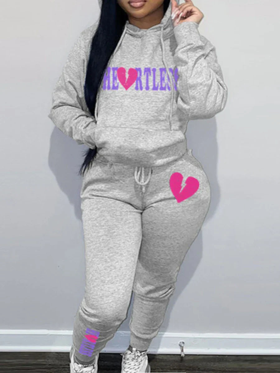 LW Plus Size Woman Tracksuit Two Piece Set