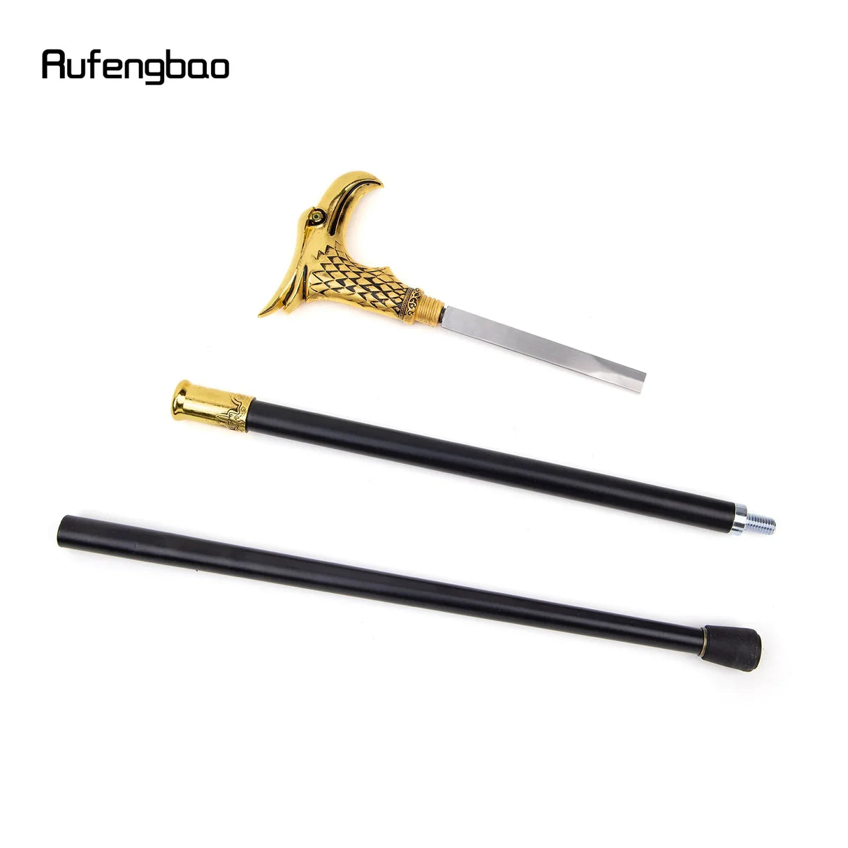 Golden Eagle Walking Stick with Hidden Plate Self