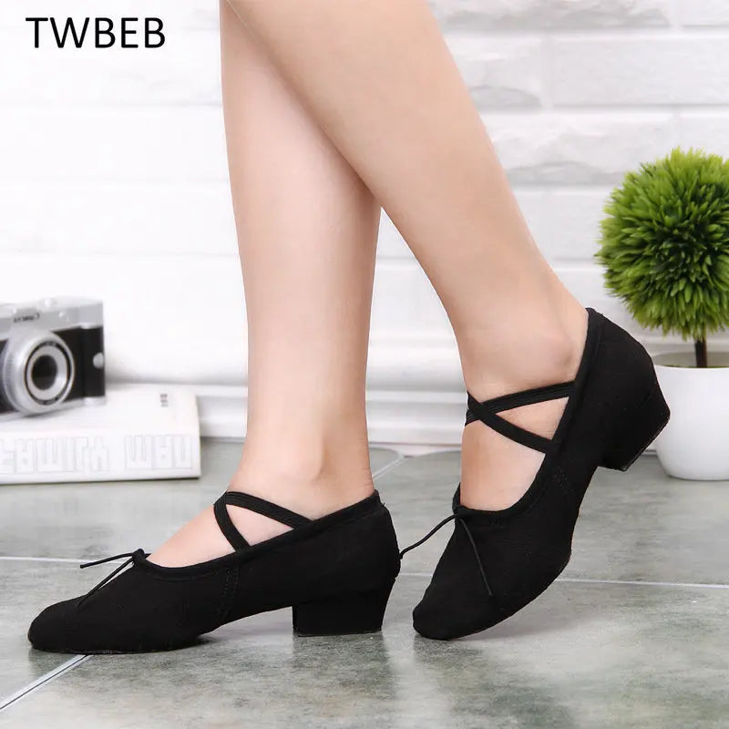 WomanLatin Dance Shoes for Girls Ladies Practise Teachers
