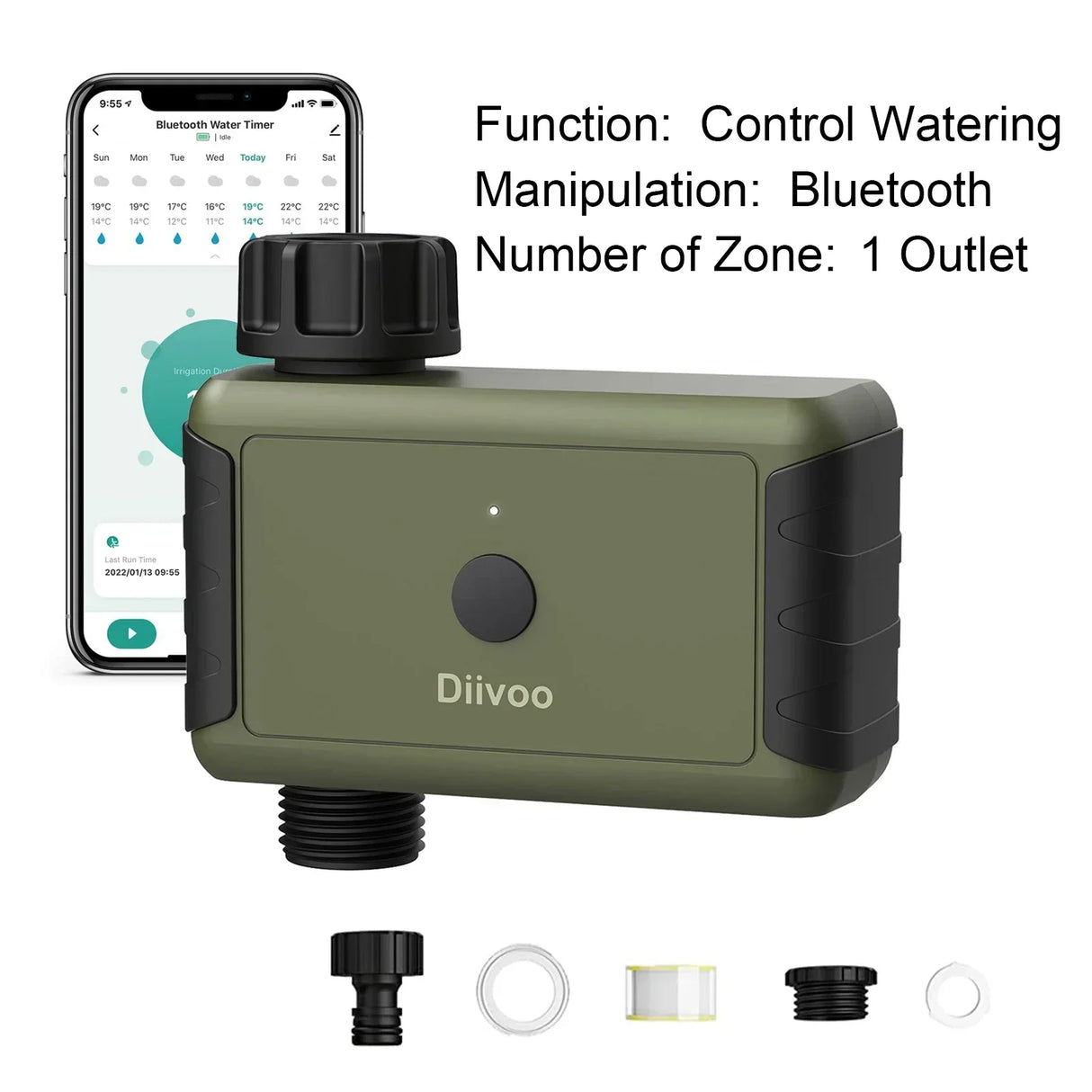 Diivoo 1/2/3 Zone Garden Watering Timer Wifi Automatic
