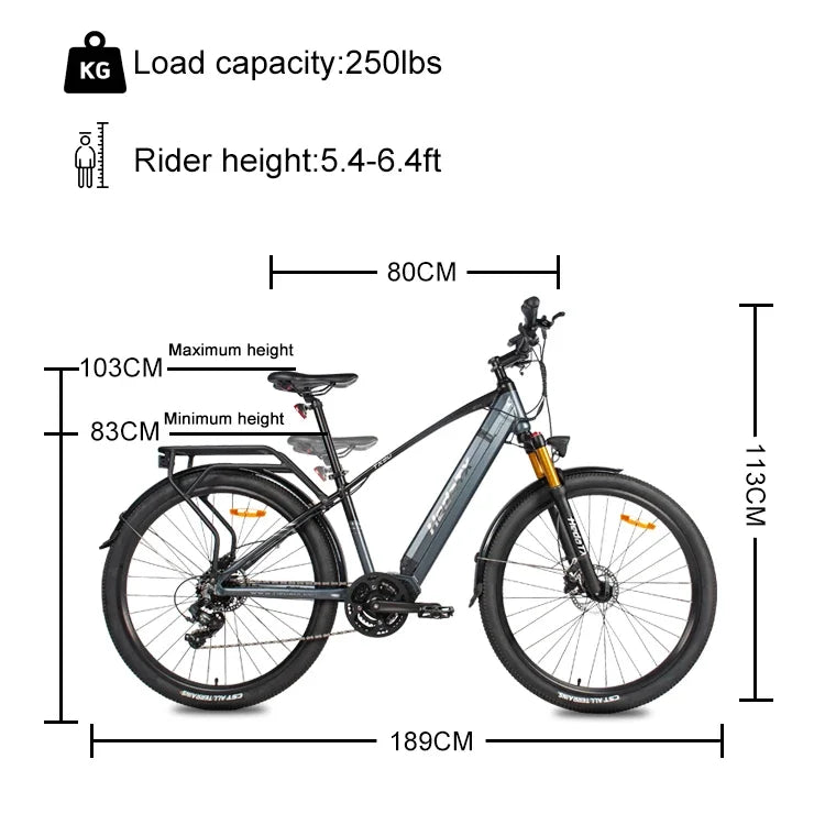 New RILCHORN E-bike Mid Motor 500W 29-inch Electric