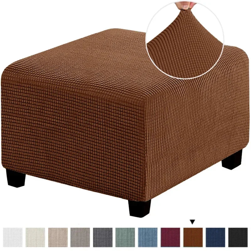 Polar Fleece Footstool Cover Durable Stretch Ottoman Cover