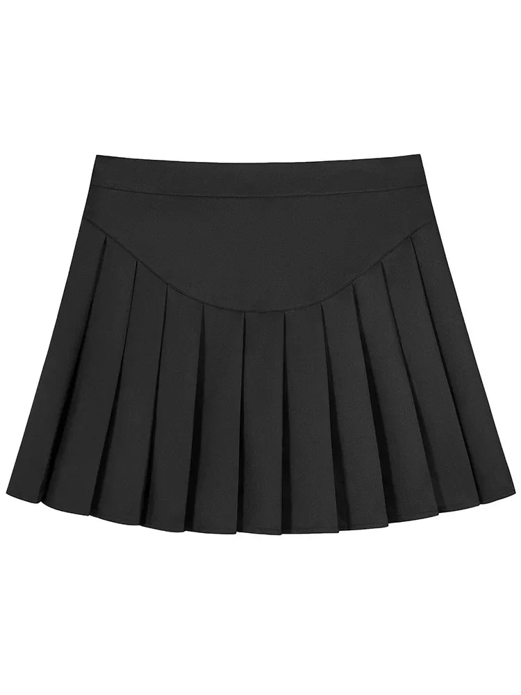 GIBSIE Plus Size Women High Waist Pleated Skirt