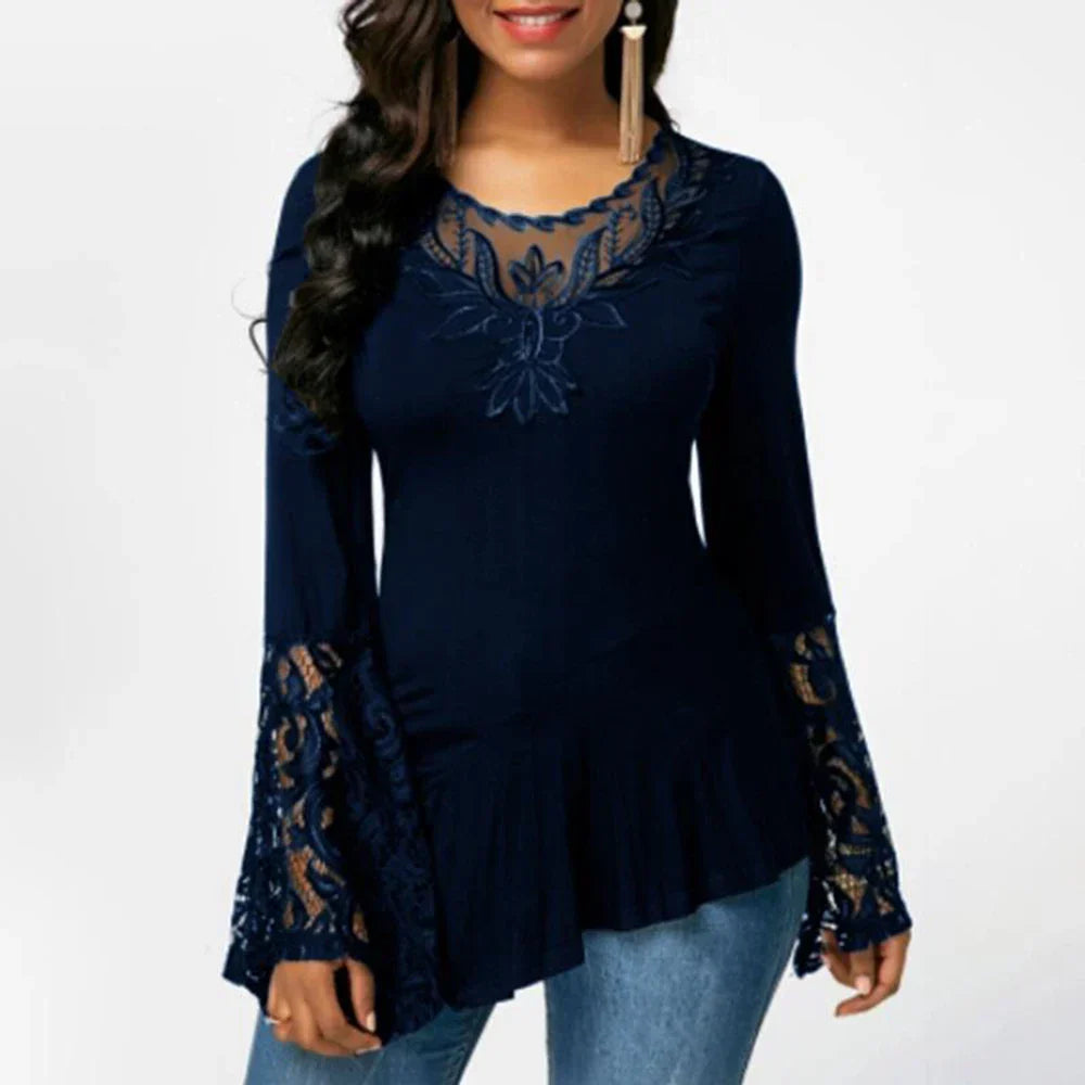 Plus Size Sexy Womens Autumn Winter Solid Pullover