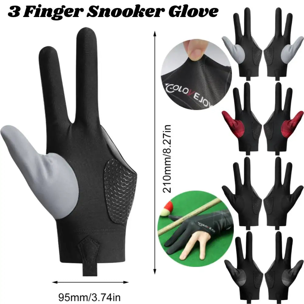 Billiards Glove Left Right Three Finger Snooker Billiard